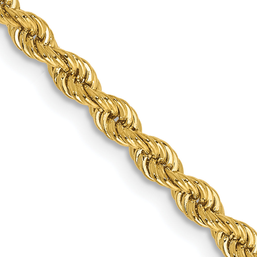 14k 2.75mm Solid Rope Chain