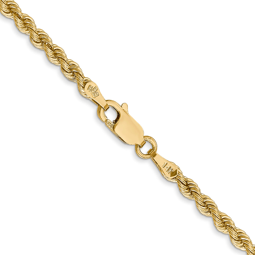 14k 2.75mm Solid Rope Chain