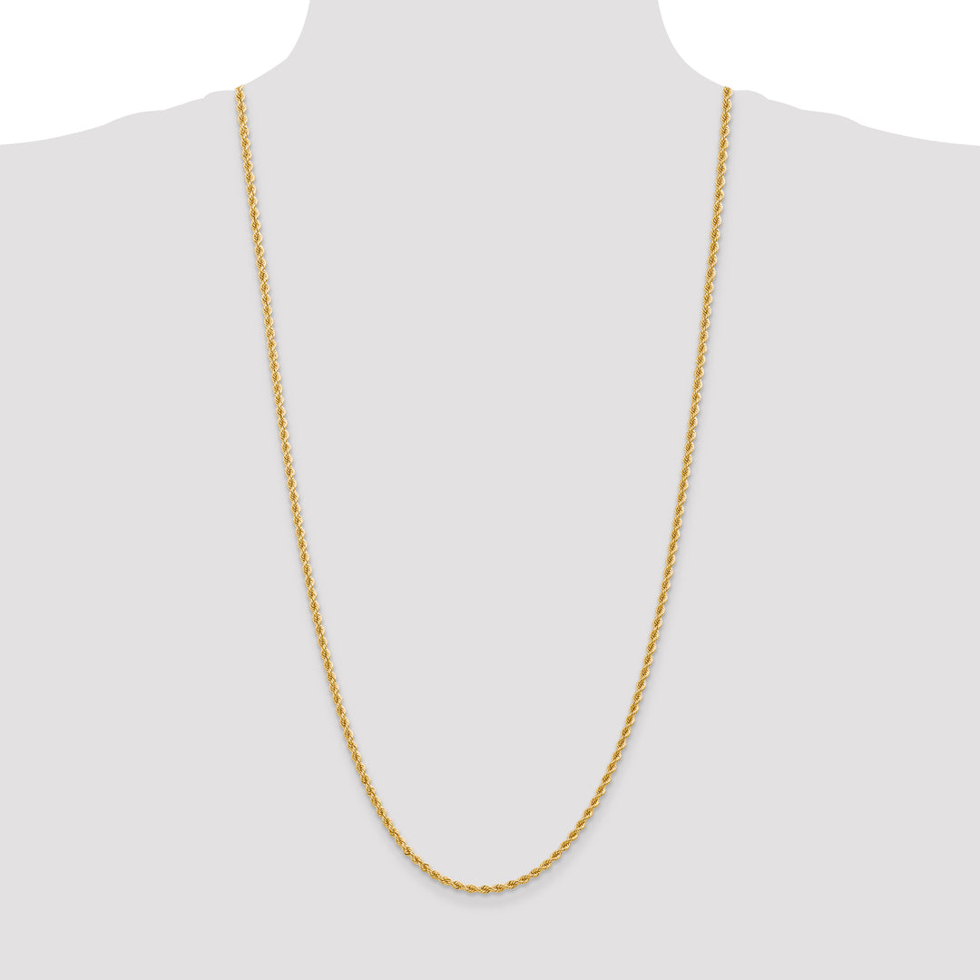 14k 2.75mm Solid Rope Chain