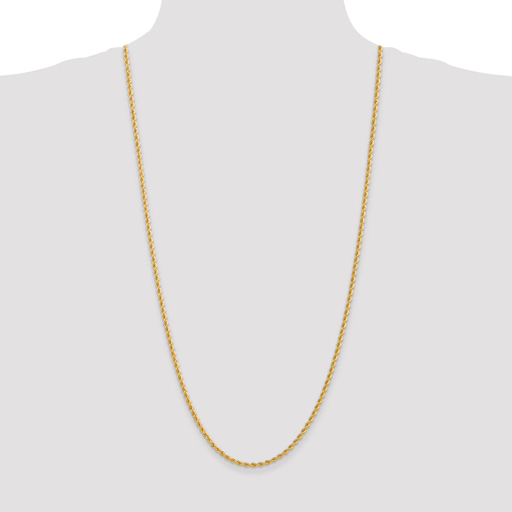 14k 2.75mm Solid Rope Chain