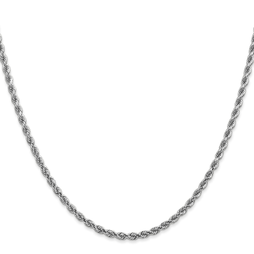 14k White Gold 2.75mm Diamond-cut Rope Chain