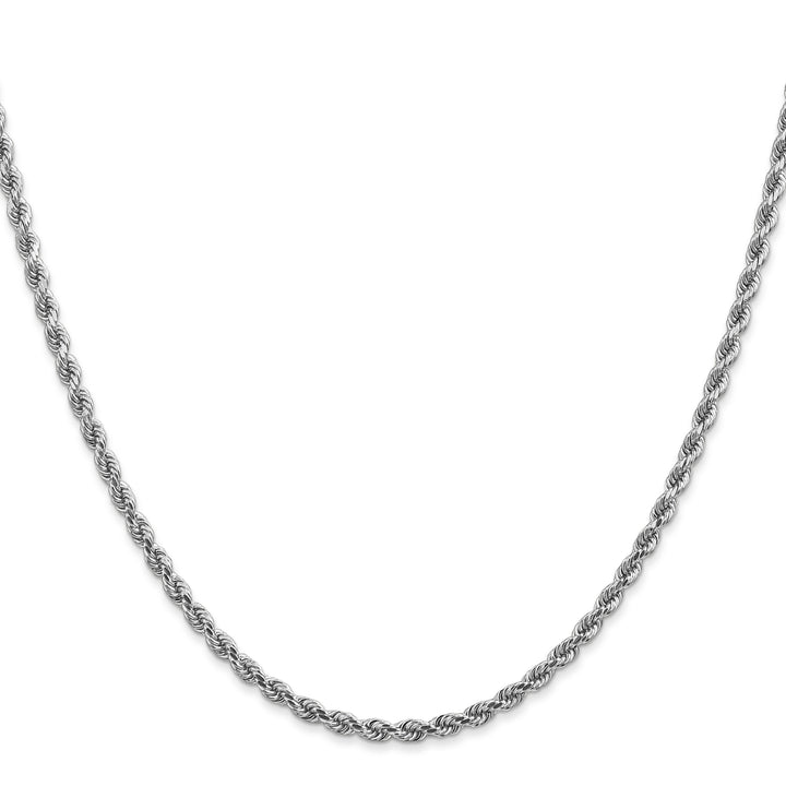 14k White Gold 2.75mm Diamond-cut Rope Chain