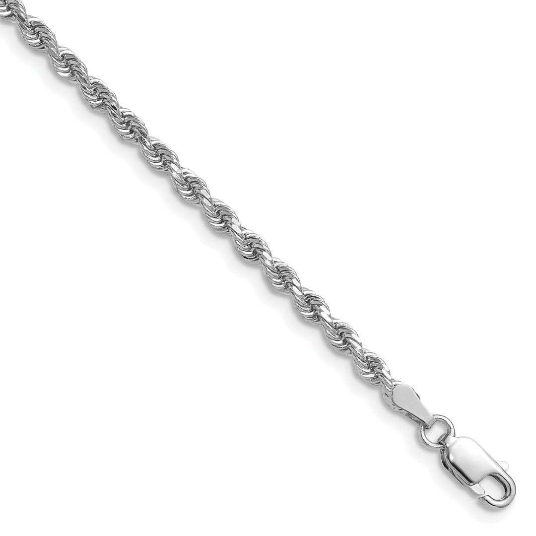 14k White Gold 2.75mm Diamond-cut Rope Chain