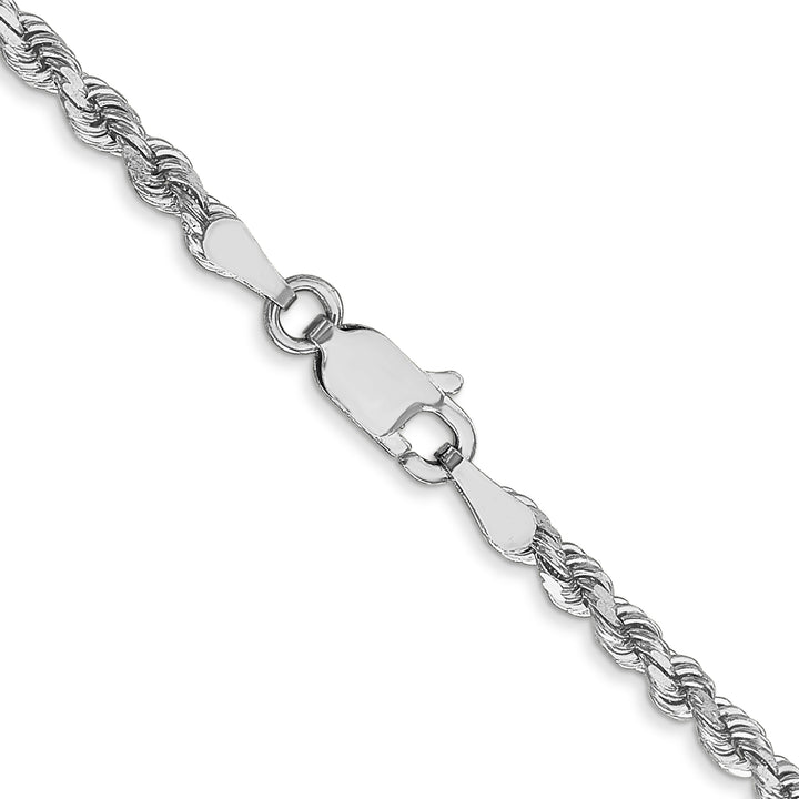 14k White Gold 2.75mm Diamond-cut Rope Chain