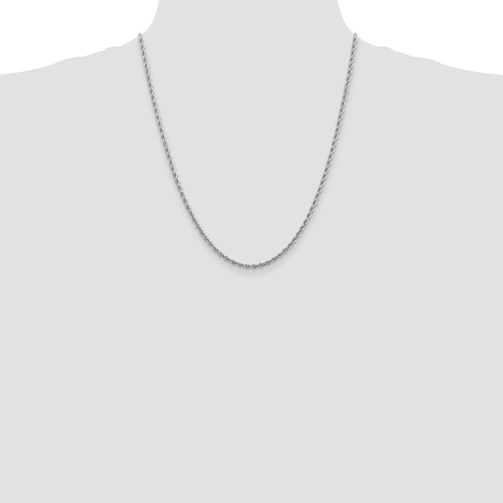 14k White Gold 2.75mm Diamond-cut Rope Chain