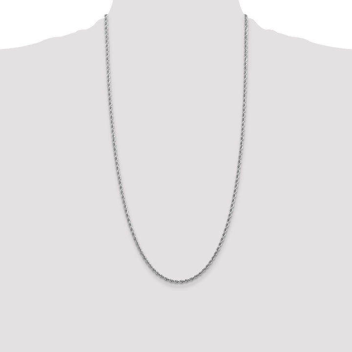 14k White Gold 2.75mm Diamond-cut Rope Chain