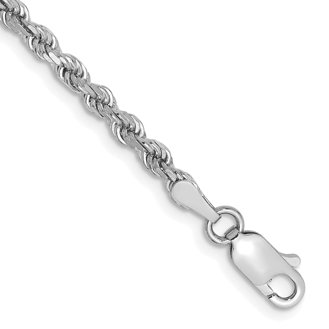 14k White Gold 2.75mm Diamond-cut Rope Chain