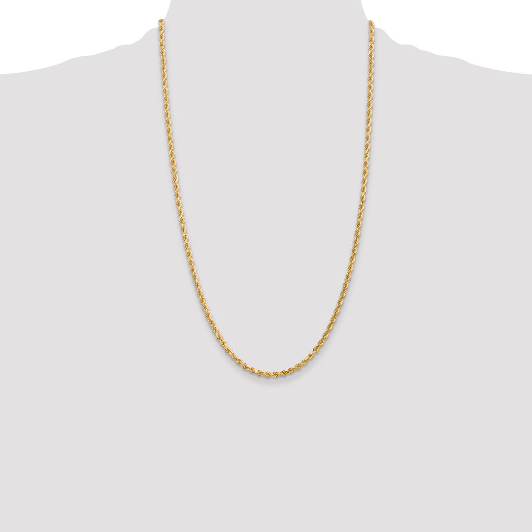 14k 3mm D/C Rope with Lobster Clasp Chain