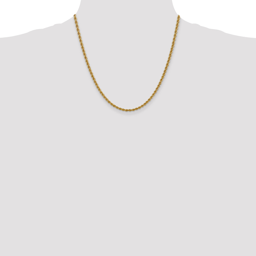 14k 3.0mm Solid Rope Chain