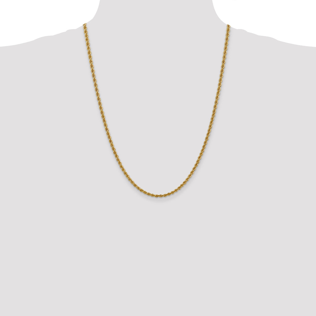 14k 3.0mm Solid Rope Chain