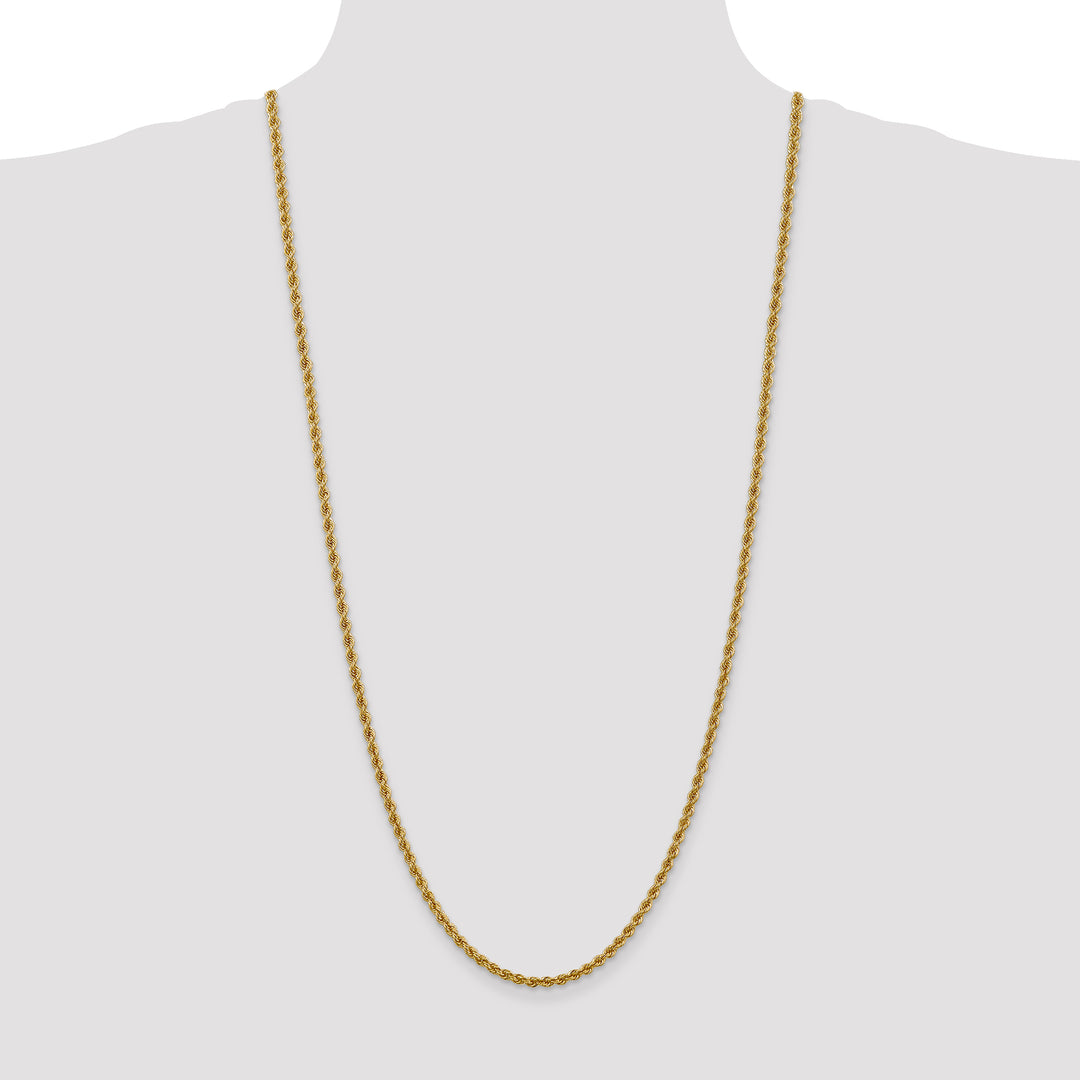 14k 3.0mm Solid Rope Chain