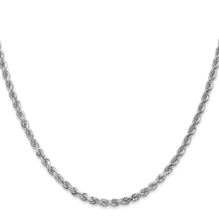 14k White Gold 3.0mm Diamond-cut Rope Chain