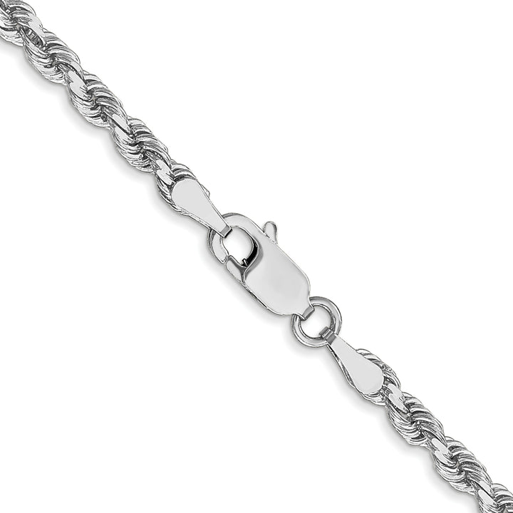 14k White Gold 3.0mm Diamond-cut Rope Chain