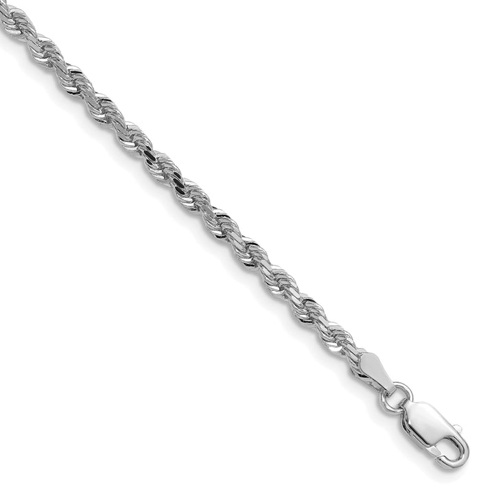 14k White Gold 3.0mm Diamond-cut Rope Chain