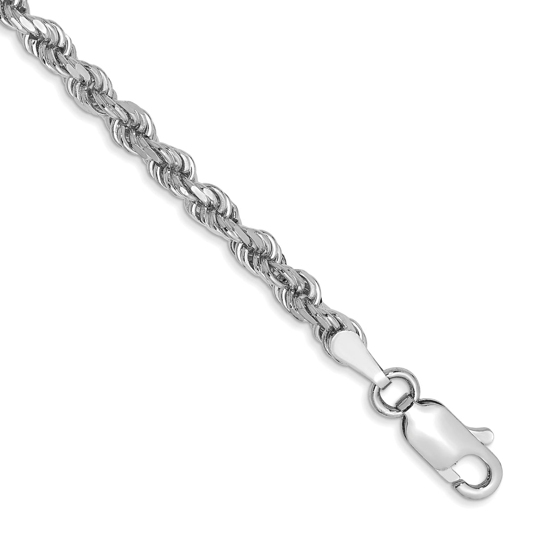 14k White Gold 3.0mm Diamond-cut Rope Chain