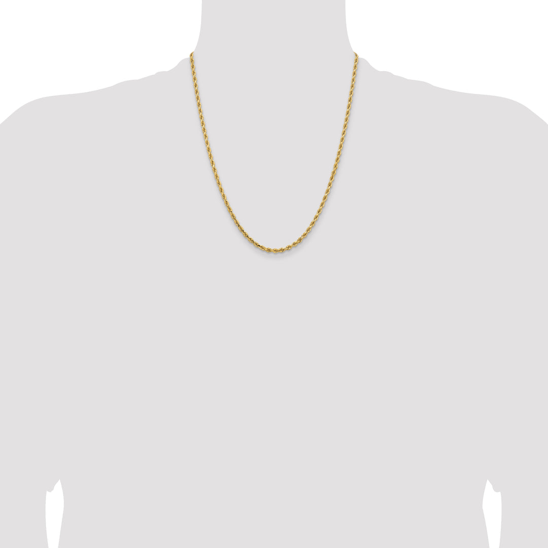 14k 3.25mm D/C Rope with Lobster Clasp Chain