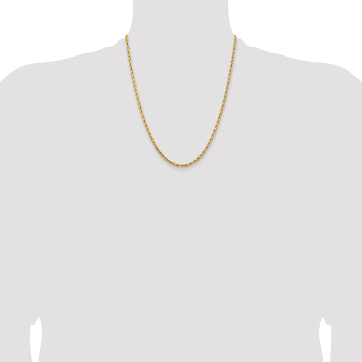 14k 3.25mm D/C Rope with Lobster Clasp Chain