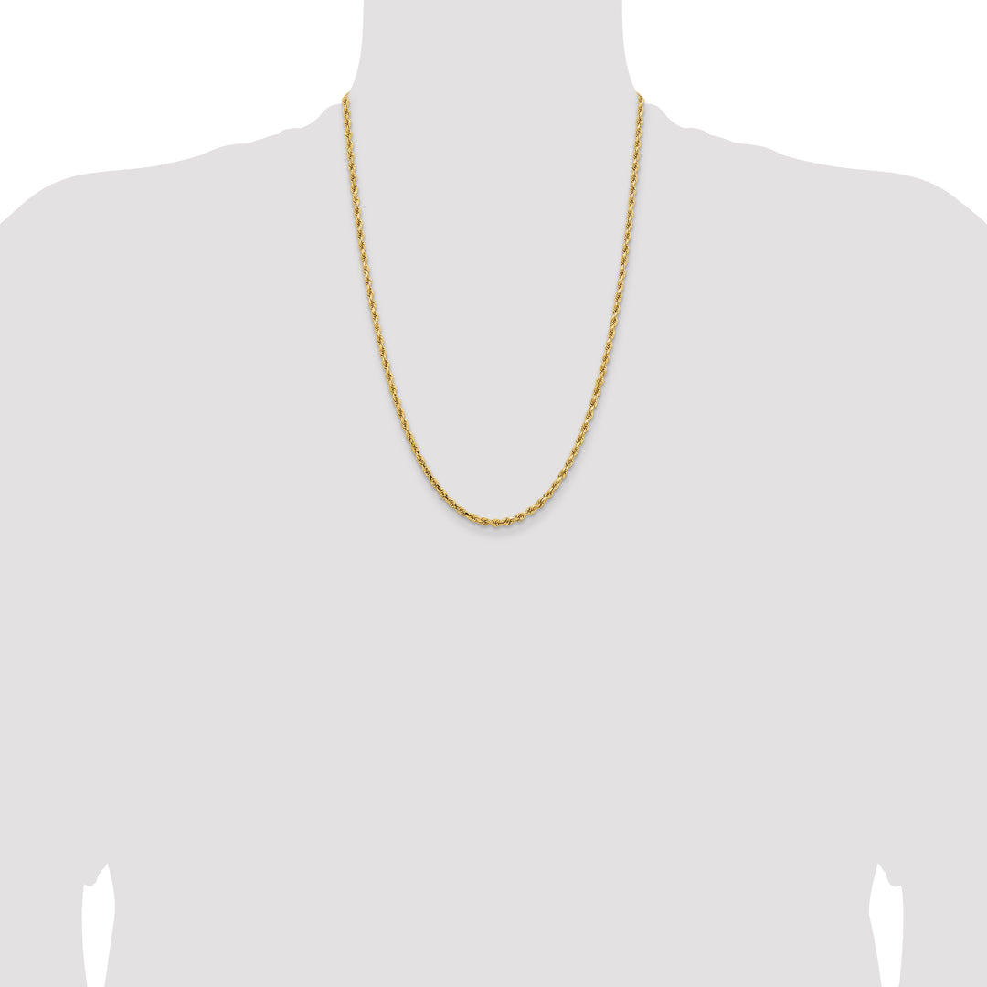 14k 3.25mm D/C Rope with Lobster Clasp Chain