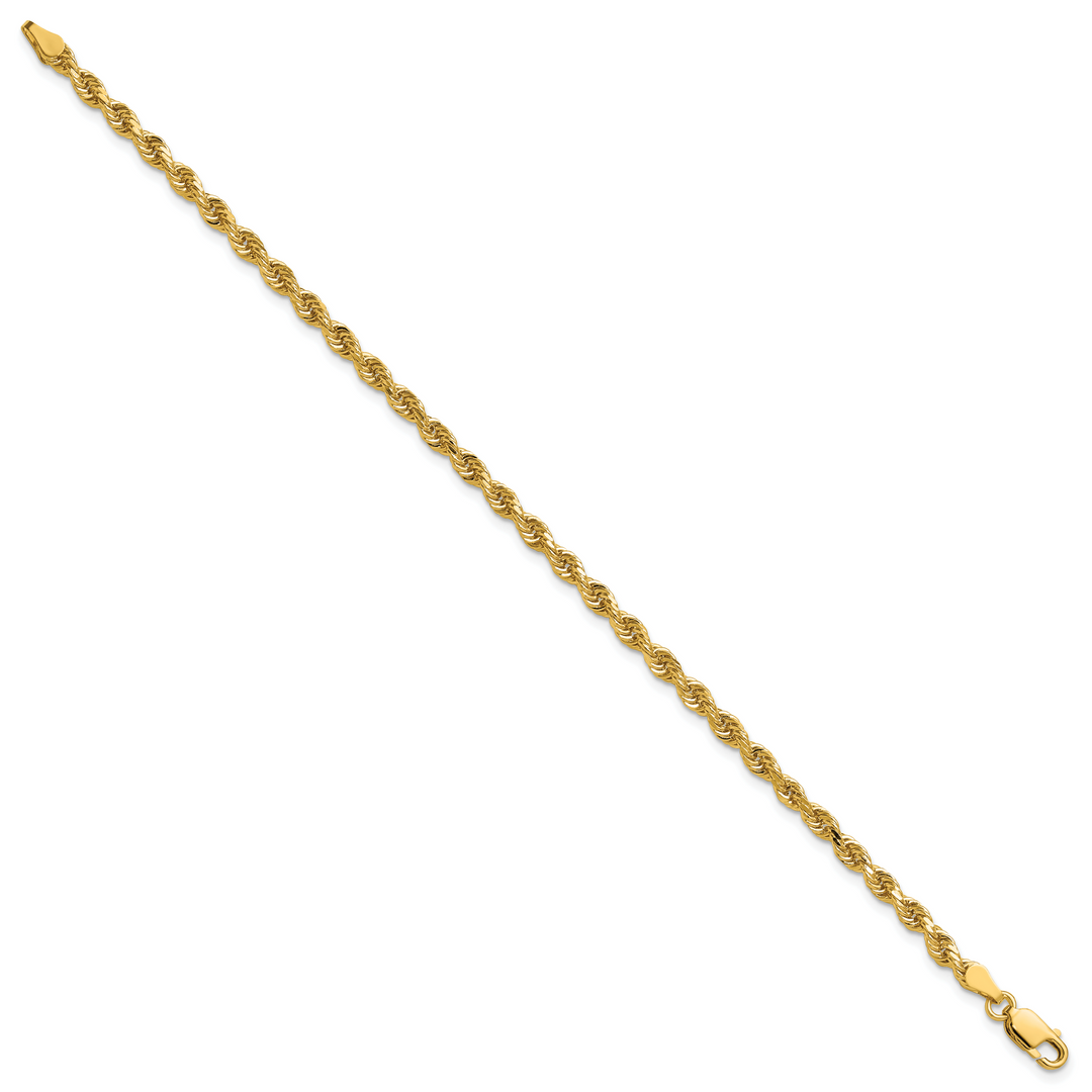 14k 3.25mm D/C Rope with Lobster Clasp Chain