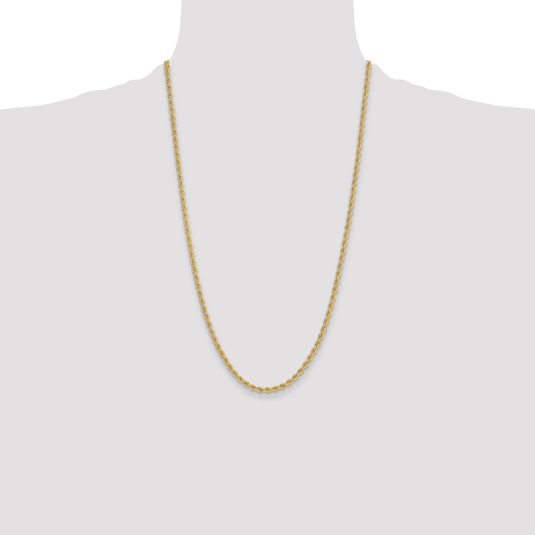 14k 3.3mm Solid Rope Chain