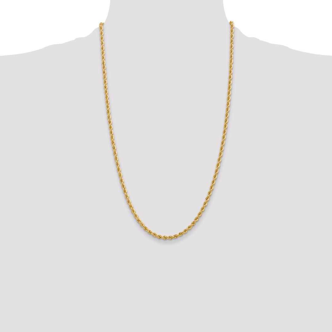 14k 3.65mm Solid Rope Chain