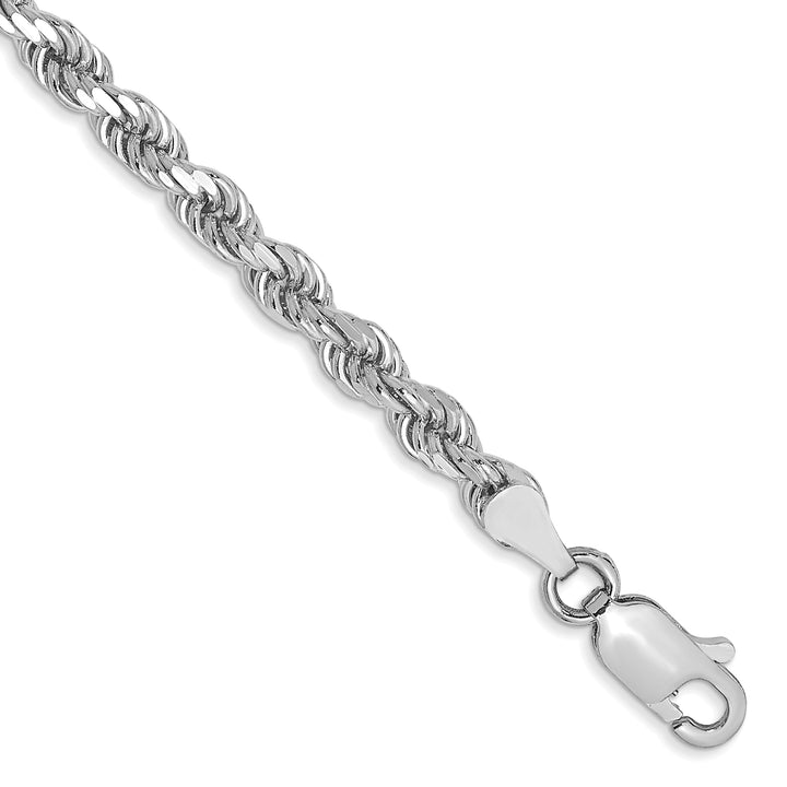 14k White Gold 3.5mm Diamond-cut Rope Chain