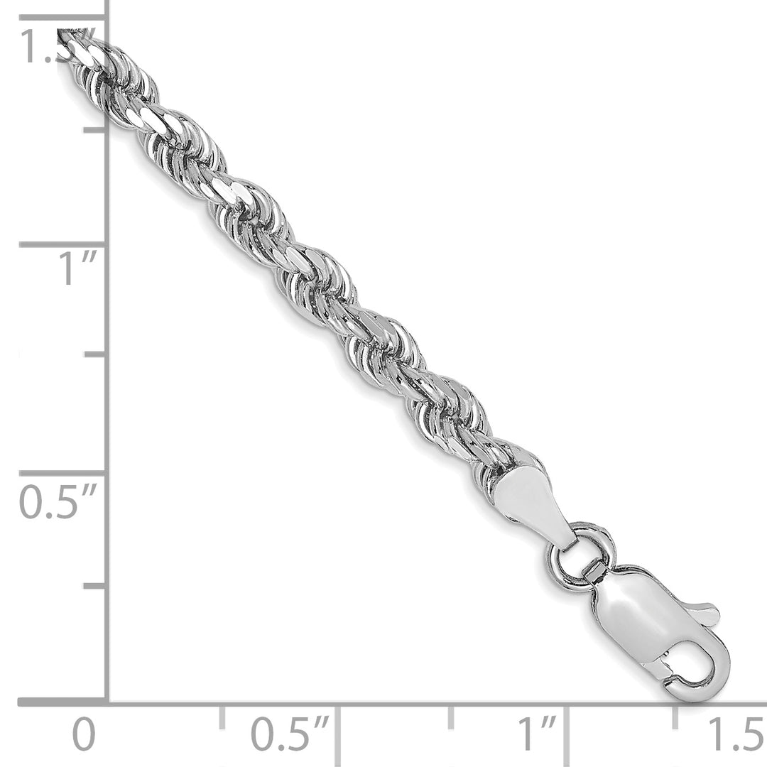14k White Gold 3.5mm Diamond-cut Rope Chain