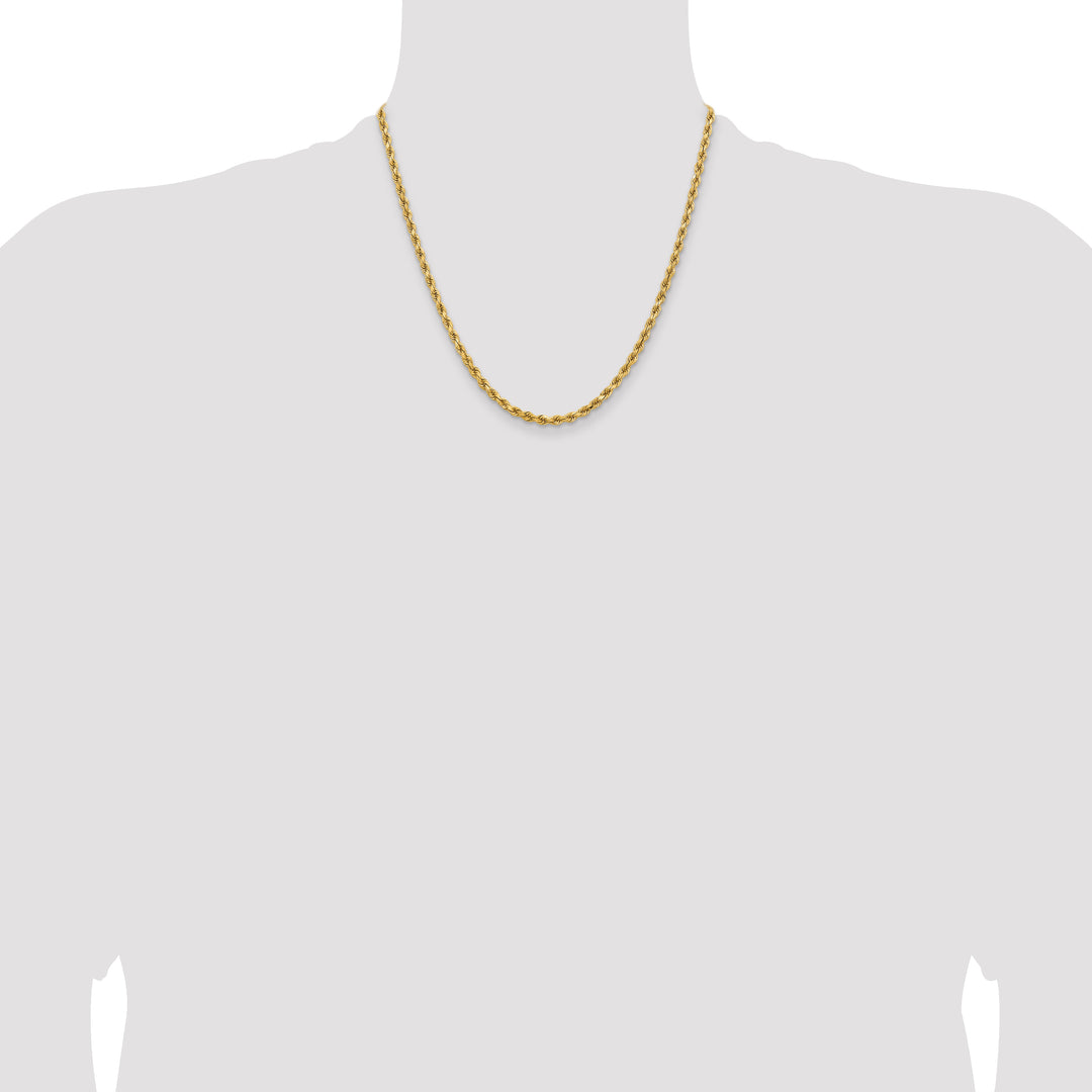 14K 3.75mm D/C Rope with Lobster Clasp Chain