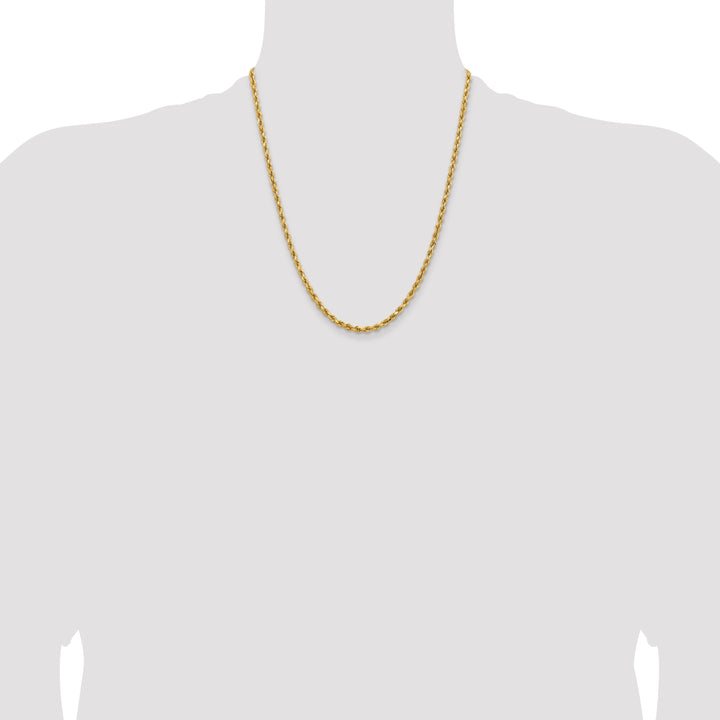 14K 3.75mm D/C Rope with Lobster Clasp Chain