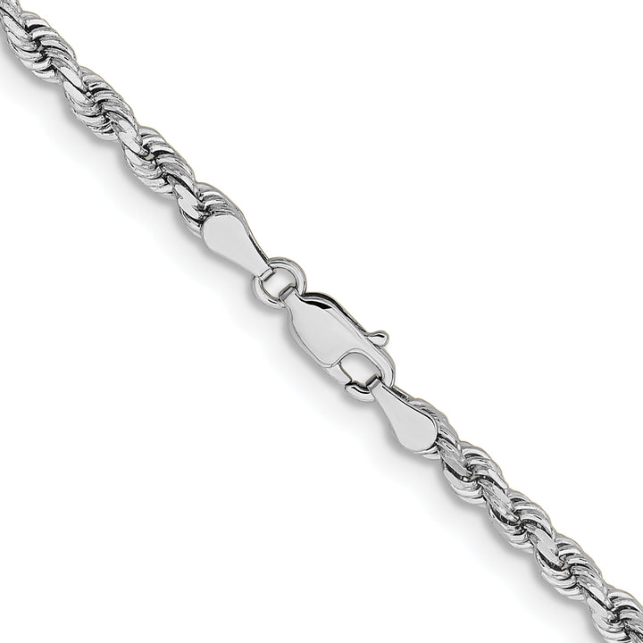 14k White Gold 3.75mm Diamond-cut Rope Chain