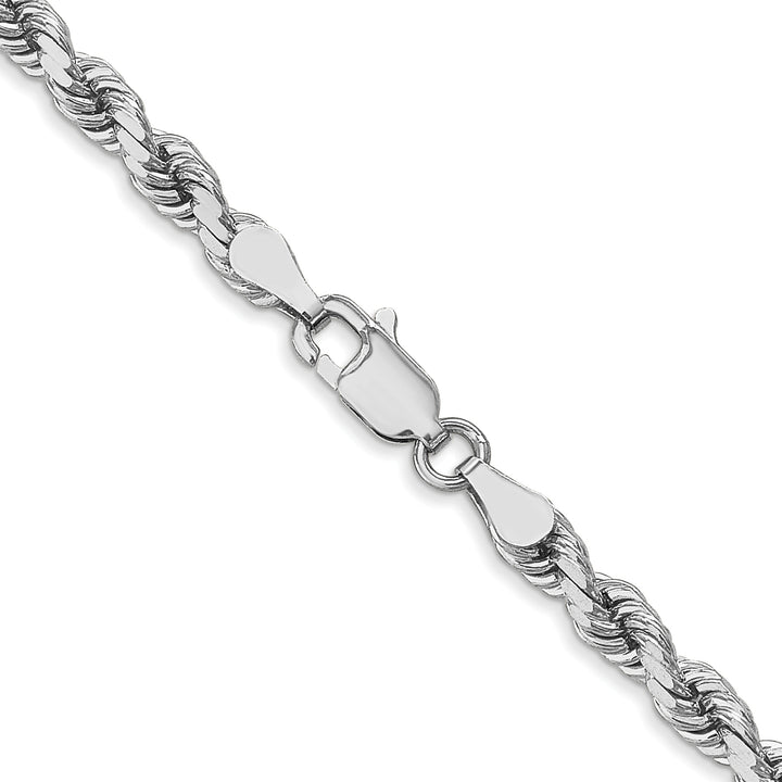 14k White Gold 4.0mm Diamond-cut Rope Chain