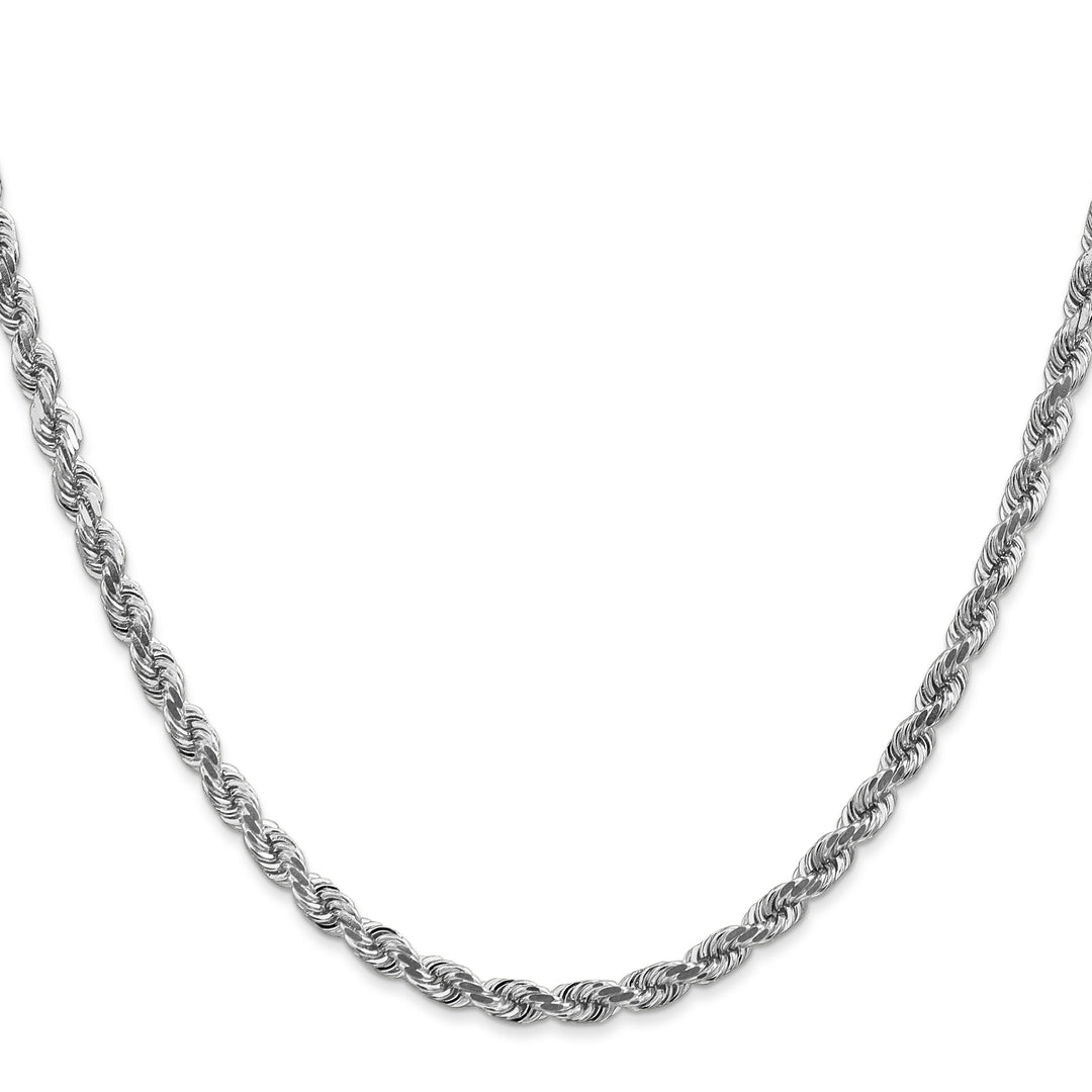 14k White Gold 4.0mm Diamond-cut Rope Chain