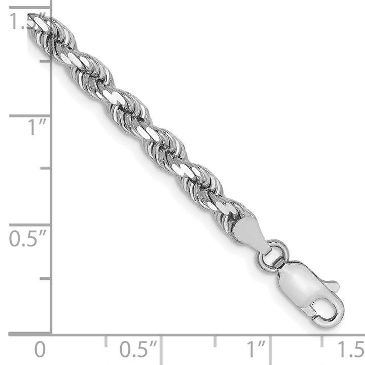 14k White Gold 4.0mm Diamond-cut Rope Chain