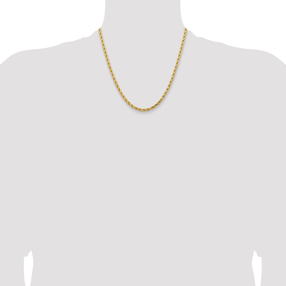 14K 4.25mm D/C Rope with Lobster Clasp Chain