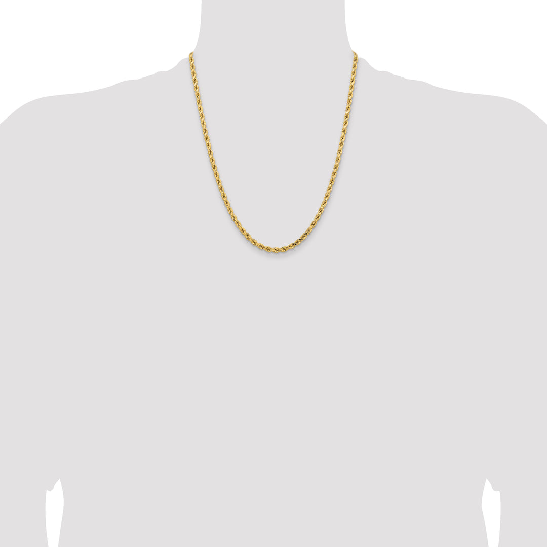 14K 4.25mm D/C Rope with Lobster Clasp Chain