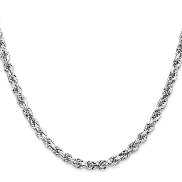 14k Whie Gold 4.5mm Diamond-cut Rope Chain