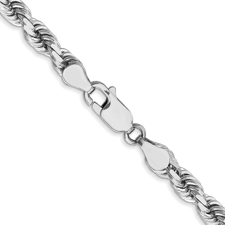 14k Whie Gold 4.5mm Diamond-cut Rope Chain