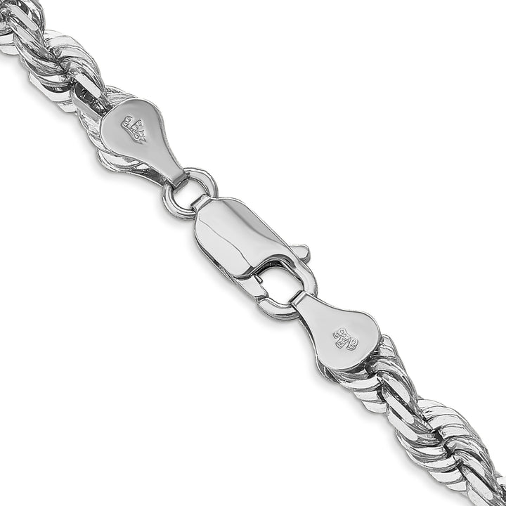 14k White Gold 5.5mm Diamond-cut Rope Chain