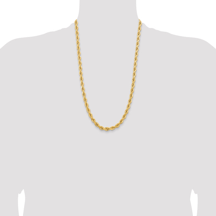 14k 6.5mm D/C Rope Fancy Lobster Clasp Chain