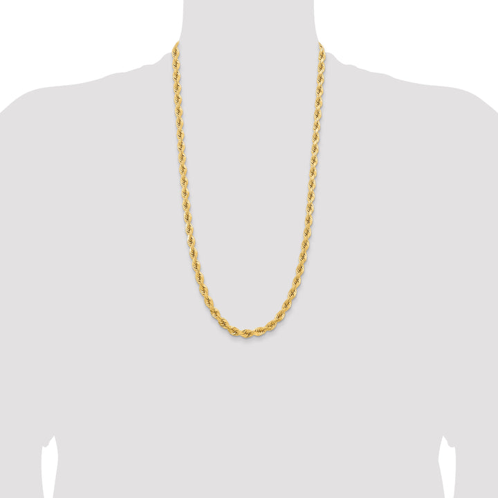 14k 6.5mm D/C Rope Fancy Lobster Clasp Chain