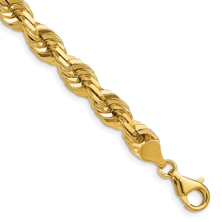 14k 7.0mm D/C Rope Fancy Lobster Clasp Chain