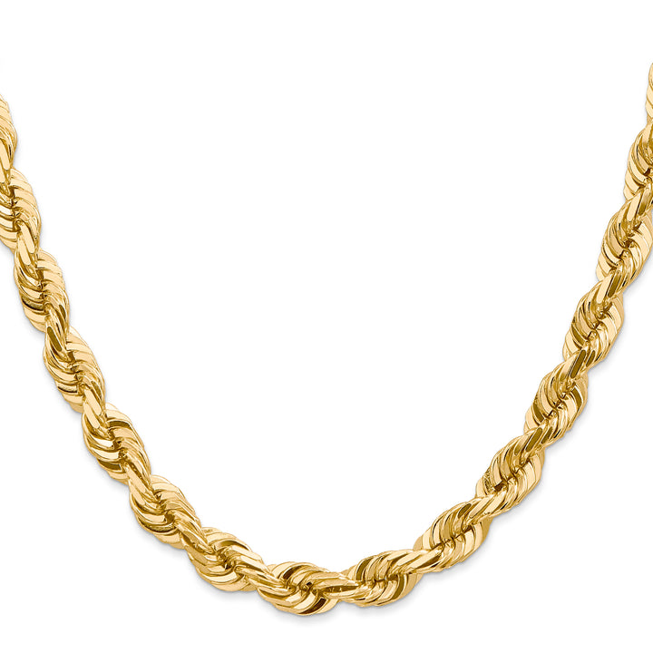14k 7.0mm D/C Rope Fancy Lobster Clasp Chain