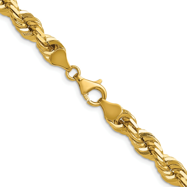 14k 7.0mm D/C Rope Fancy Lobster Clasp Chain
