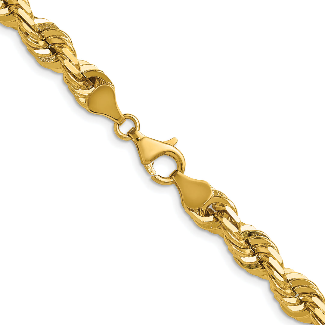 14k 7.0mm D/C Rope Fancy Lobster Clasp Chain