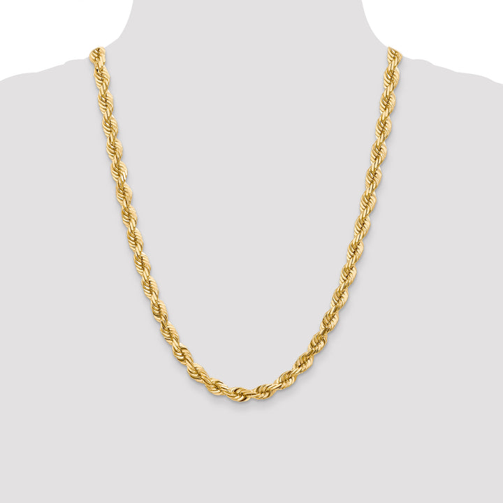 14k 7.0mm D/C Rope Fancy Lobster Clasp Chain