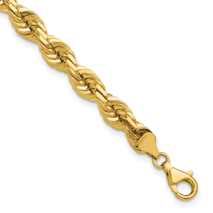 14k 7.0mm D/C Rope Fancy Lobster Clasp Chain