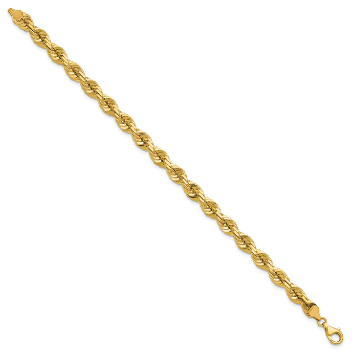 14k 7.0mm D/C Rope Fancy Lobster Clasp Chain