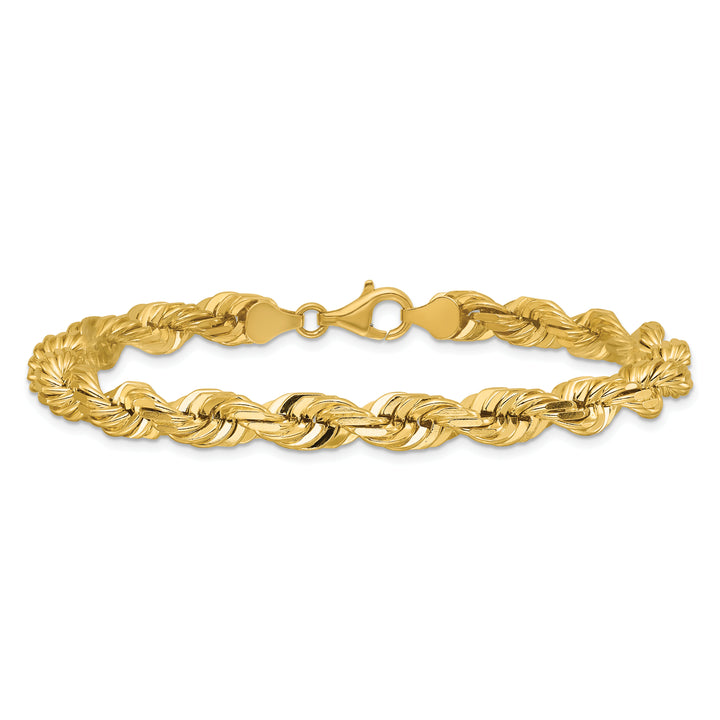 14k 7.0mm D/C Rope Fancy Lobster Clasp Chain