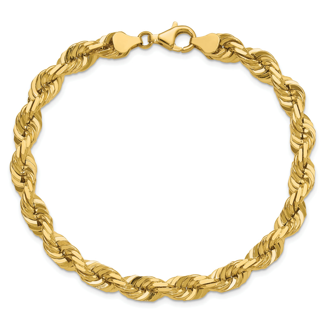 14k 7.0mm D/C Rope Fancy Lobster Clasp Chain