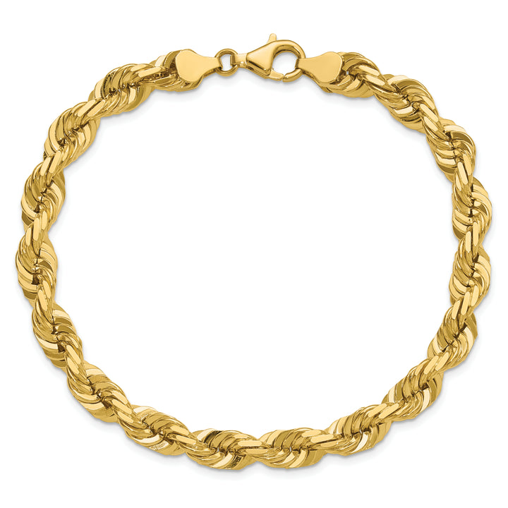 14k 7.0mm D/C Rope Fancy Lobster Clasp Chain